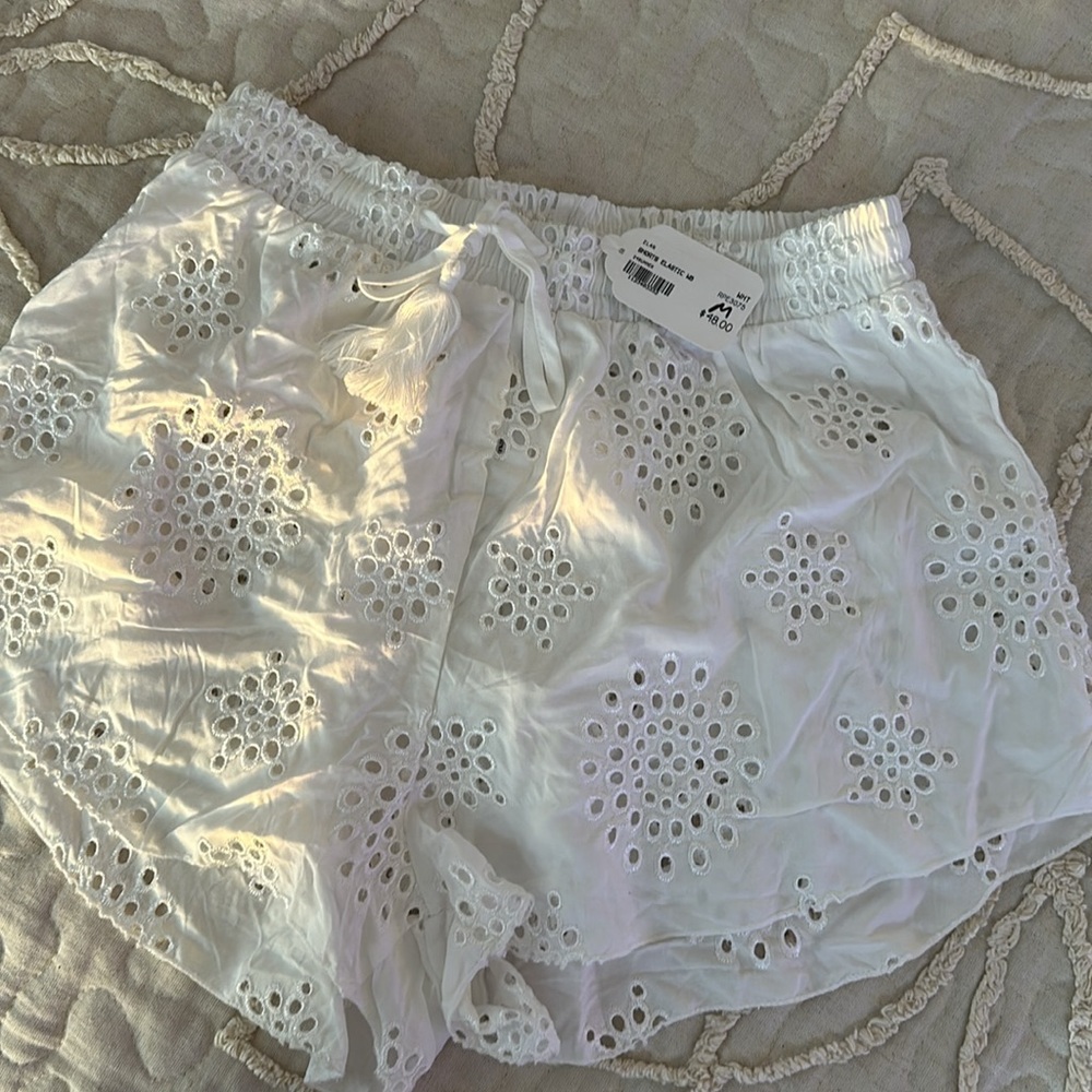 NWT white eyelet shorts